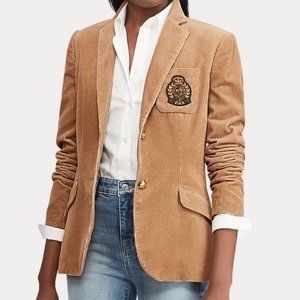 NWT Ralph Lauren Corduroy Blazer with Crown Crest